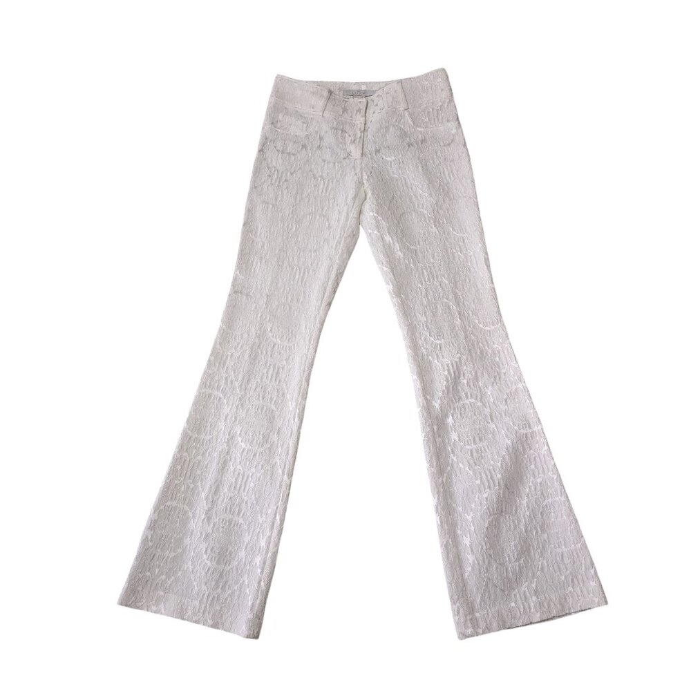 Cache Luxe White Satin Pants - Size 6